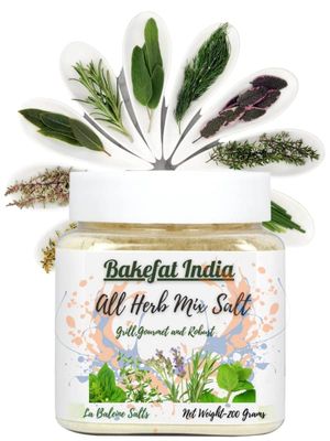 Bakefat India All Natural Italian All Herb Mix Gourmet Salt-200 Grams [Herbal & Natural]