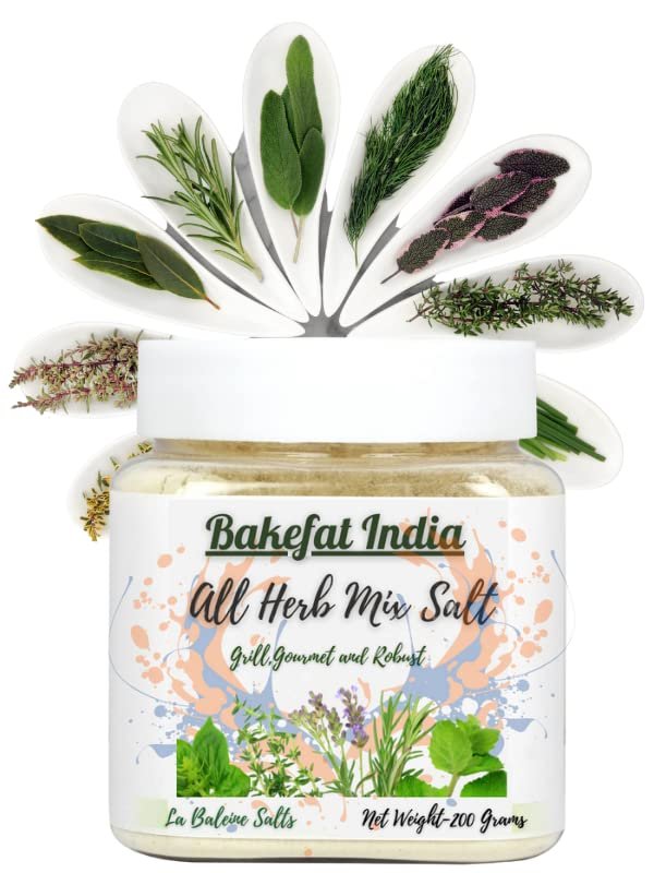 Bakefat India All Natural Italian All Herb Mix Gourmet Salt-200 Grams [Herbal & Natural]