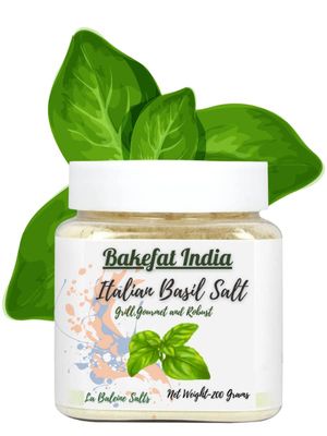 Bakefat India All Natural Italian Herb Gourmet Salt-200 Grams [Herbal & Natural]- (Basil Fusion Salt)