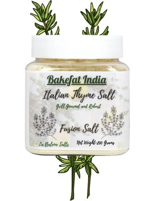 Bakefat India All Natural Italian Thyme Herb Gourmet Salt-200 Grams [Herbal & Natural]