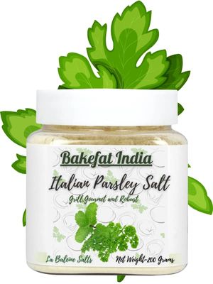 Bakefat India All Natural Italian Parsley Herb Gourmet Salt-200 Grams [Herbal & Natural]