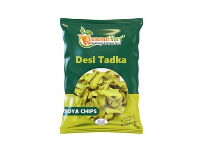 Seasonal Kart Desi Tadka Soya Chips Pudina Flavouring I Crunchy Cracker, 100% Vegan I Low Calorie (400 Grams)