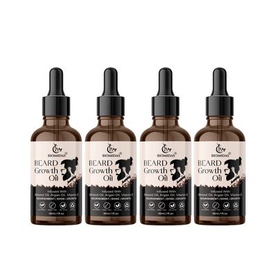 Biomidas Beard Booster Growth Oil, For Men Infused With The Power Of Almond & Tea Tree Extract For Shiny & Healthy Beard Growth 120 ML
