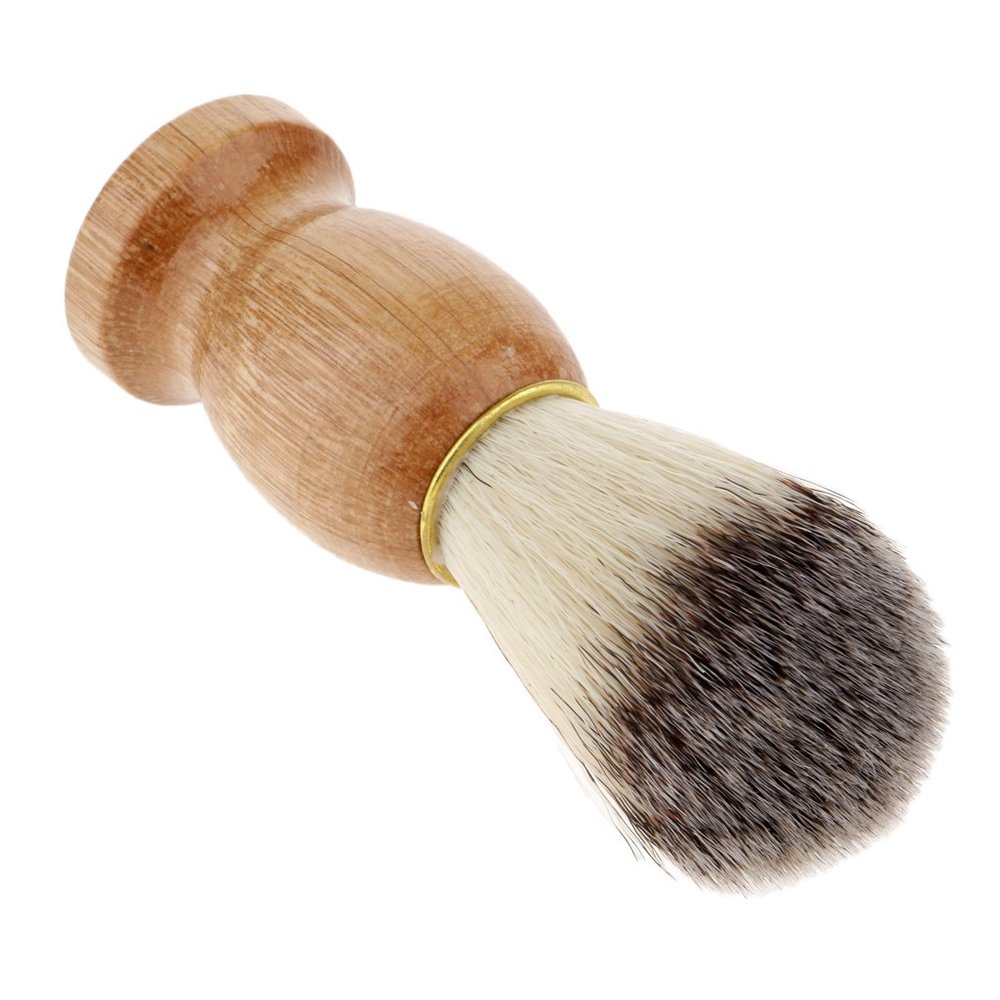 GAH Men Gift Shave Shaving Brush Pro Barber Salon Bristle Brush Wood Handle Dust Cleaning Tool