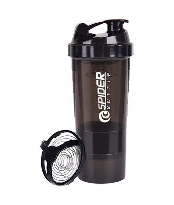 COOL INDIANS Gym Shaker Bottle For Protein Shake Gym Bottle Sipper Bottle For Men Women 500 ml Shaker Bottle For Gym (Black)