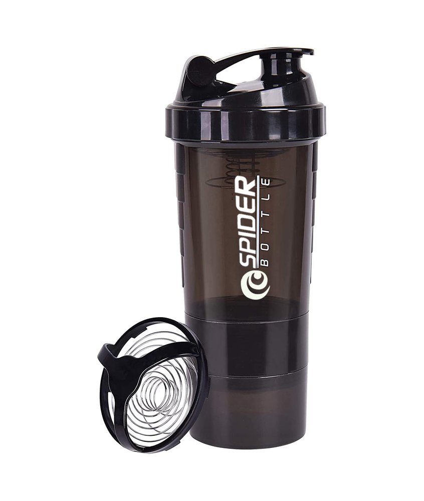COOL INDIANS Gym Shaker Bottle For Protein Shake Gym Bottle Sipper Bottle For Men Women 500 ml Shaker Bottle For Gym (Black)