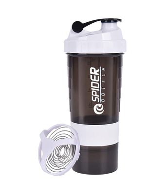 COOL INDIANS Gym Shaker Bottle For Protein Shake Gym Bottle Sipper Bottle For Men Women 500 ml Shaker Bottle For Gym (White)