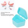 Trapezoid Retainer Case, Mouth Guard Cases, Denture Case Partial Tooth Case Denture Box Denture Storage Boxes, Travel Portable Denture Bath Box for Home Office Blue view 2
