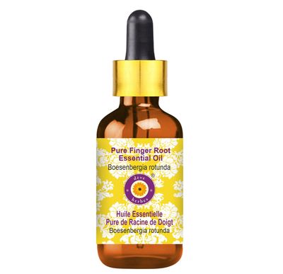 Deve Herbes Finger Root Essential Oil (Boesenbergia rotunda) with Glass Dropper Pure | Non-Sticky | Non-greasy | Lightweight | Men & Women | All Skin Types | Steam Distilled 10ml