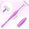 ANCIRS 24 Pack Eyebrow Trimmer Razors for Women Makeup, Facial T Shape Shaver Tool for Eye Brow, Stainless Steel Eyebrow Trimming Kit for Girls- Purple view 3