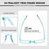 CREEK Blue Light Blocking Glasses Gaming Filter Square Eyeglasses for Eye Protection Men Women, Computer/Tablet/Laptop/Mobile/TV, Anti-blue & Anti eyestrain (LIGHT BLUE) view 3
