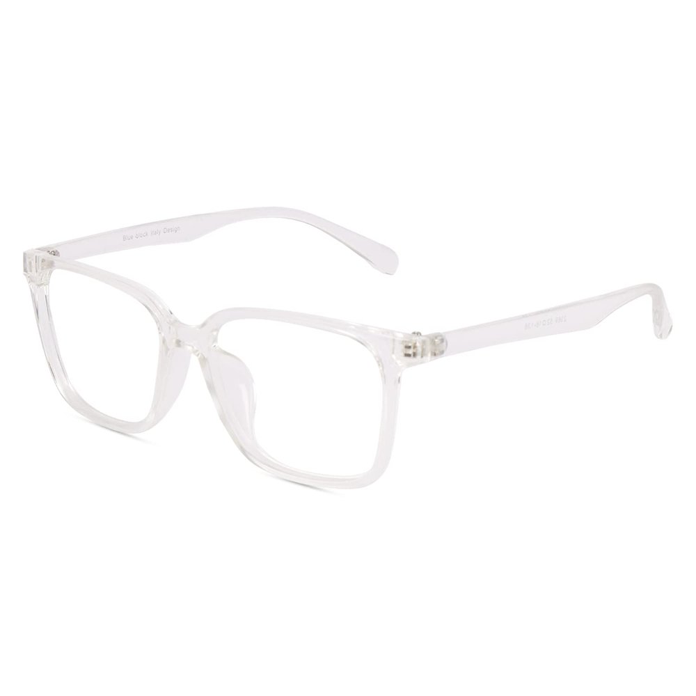 CREEK Blue Light Blocking Glasses, Computer Reading/Gaming/TV/Phones Glasses for Women Men, Anti Eyestrain & UV Glare (with Testing Kit, and Lens Cleaner) CR E 2369 (TRANSPARENT)