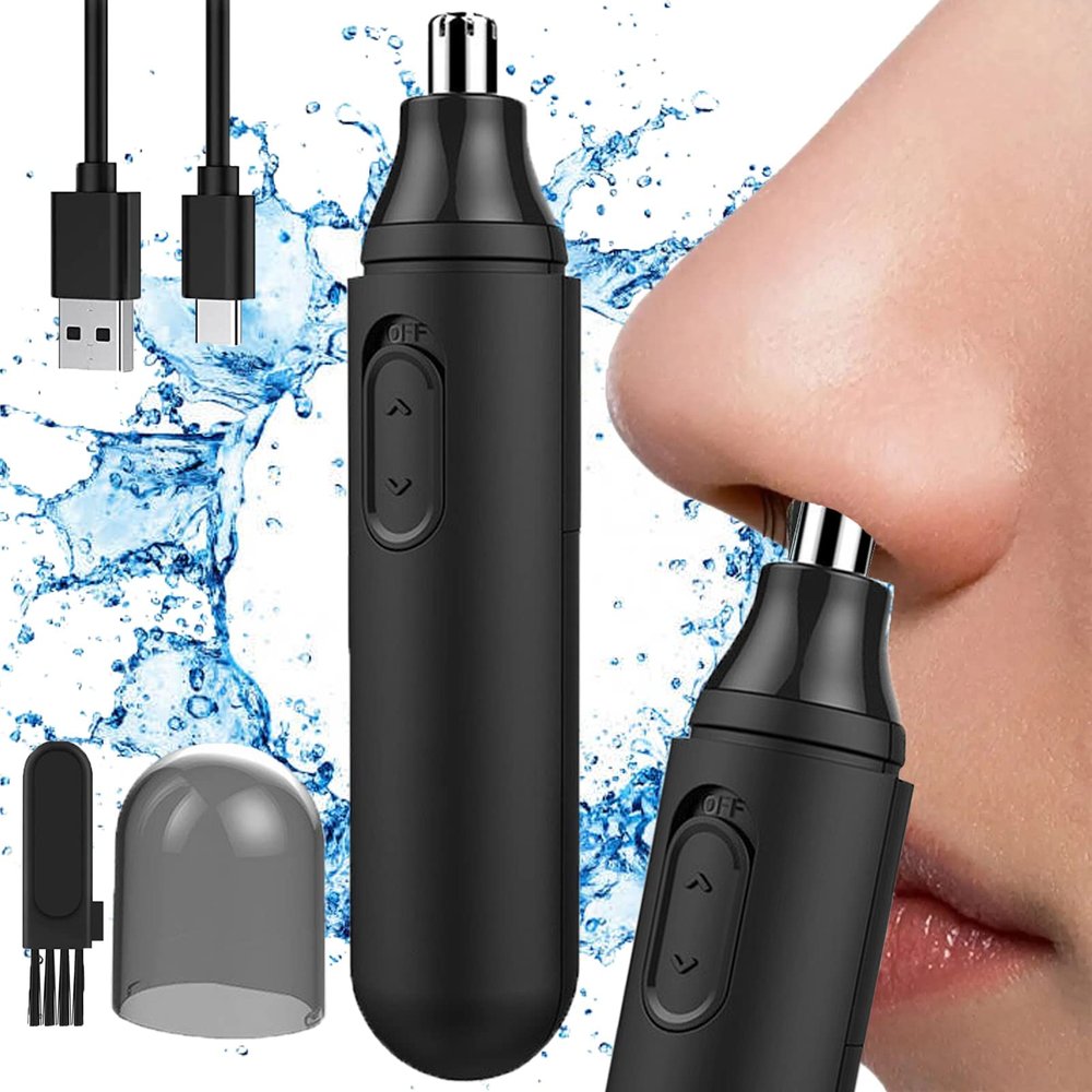 BCFHYK Painless Reachargeable Ear&Nose Hair Trimmer For Men Women,Usb Electric Waterproof Eyebrow Facial Hair Removal Nose Grooming Garget For Men,Unique Gift For Men,Dad Or Boyfriend, Black