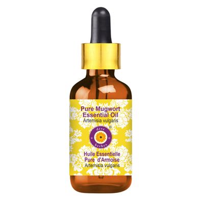Deve Herbes Mugwort Essential Oil (Artemisia vulgaris) with Glass Dropper Pure | Non-Sticky | Non-greasy | Lightweight | Men & Women | All Skin Types | Steam Distilled 15ml