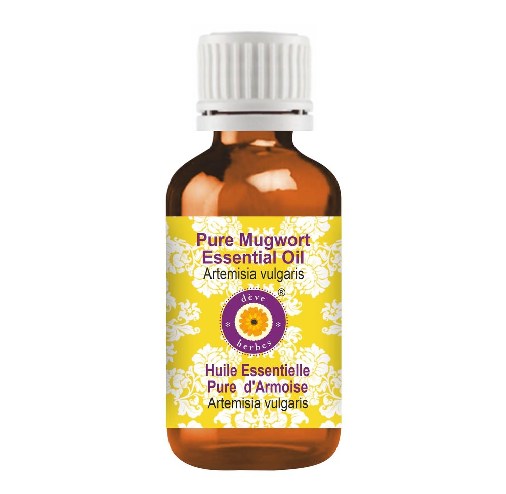 Deve Herbes Mugwort Essential Oil (Artemisia vulgaris) Pure | Non-Sticky | Non-greasy | Lightweight | Men & Women | All Skin Types | Steam Distilled 10ml