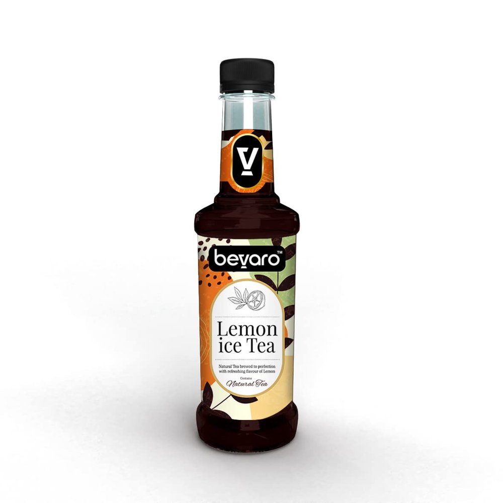 BEVARO Lemon Ice Tea Syrup, 750 ml Contains Natural Tea Extracts, Gourmet syrup for cocktails, mocktails, iced tea, mixers, cold brew, beverages And more