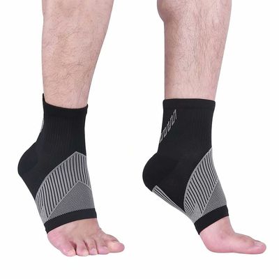 Ankle Compression Sleeve for Women Men, 20-30 mmHg Foot Sleeves for Ankle Heel Support Injury Recovery for Sports Achilles, Ankle Protection for Running Cycling Dancing Ankle Sports Socks (M, Black)