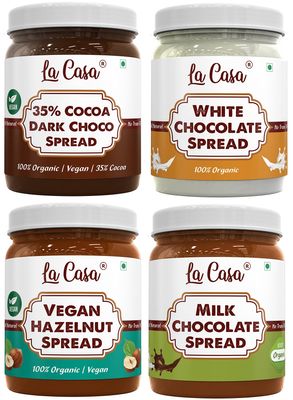 La Casa Choco Spread Combo - Dark+Milk+White+Hazelnut Chocolate Spread | 4x350g |