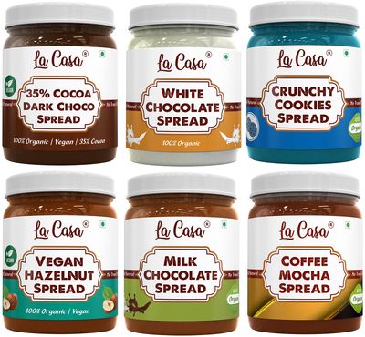 La Casa Choco Spread Combo - Dark+Milk+White+Hazelnut+Cookies+Coffee Chocolate Spread | 6x350g |