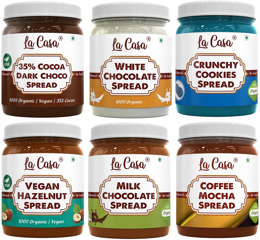 La Casa Choco Spread Combo - Dark+Milk+White+Hazelnut+Cookies+Coffee Chocolate Spread | 6x350g |
