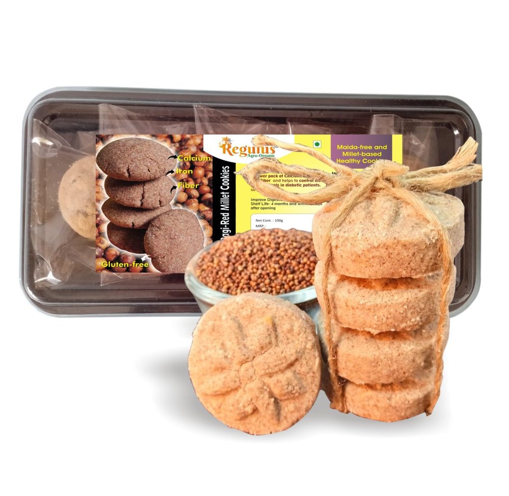 Regulus Agro Organic Ragi Red Millet Cookies |105g x 3 |Gluten-free | Maida-free | Healthy Diet cookies| Tea Time Snacks | Prepared in Pure Desi Ghee