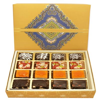Ghasitaram Gifts Jaiccha 16 pcs Ghasitaram Special Bites SQ Box |Gift Hamper|Diwali Gift Hamper|Food Hampers|Gourmet Hampers|