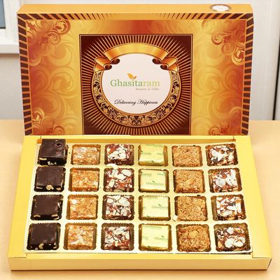 Ghasitaram Gifts Jaiccha 24 pcs Assorted Bites|Sweets|Sweets Gift Pack|Diwali Sweets|Indian Mithai|Diwali Sweets Gift Box|Sweets Gift Box|