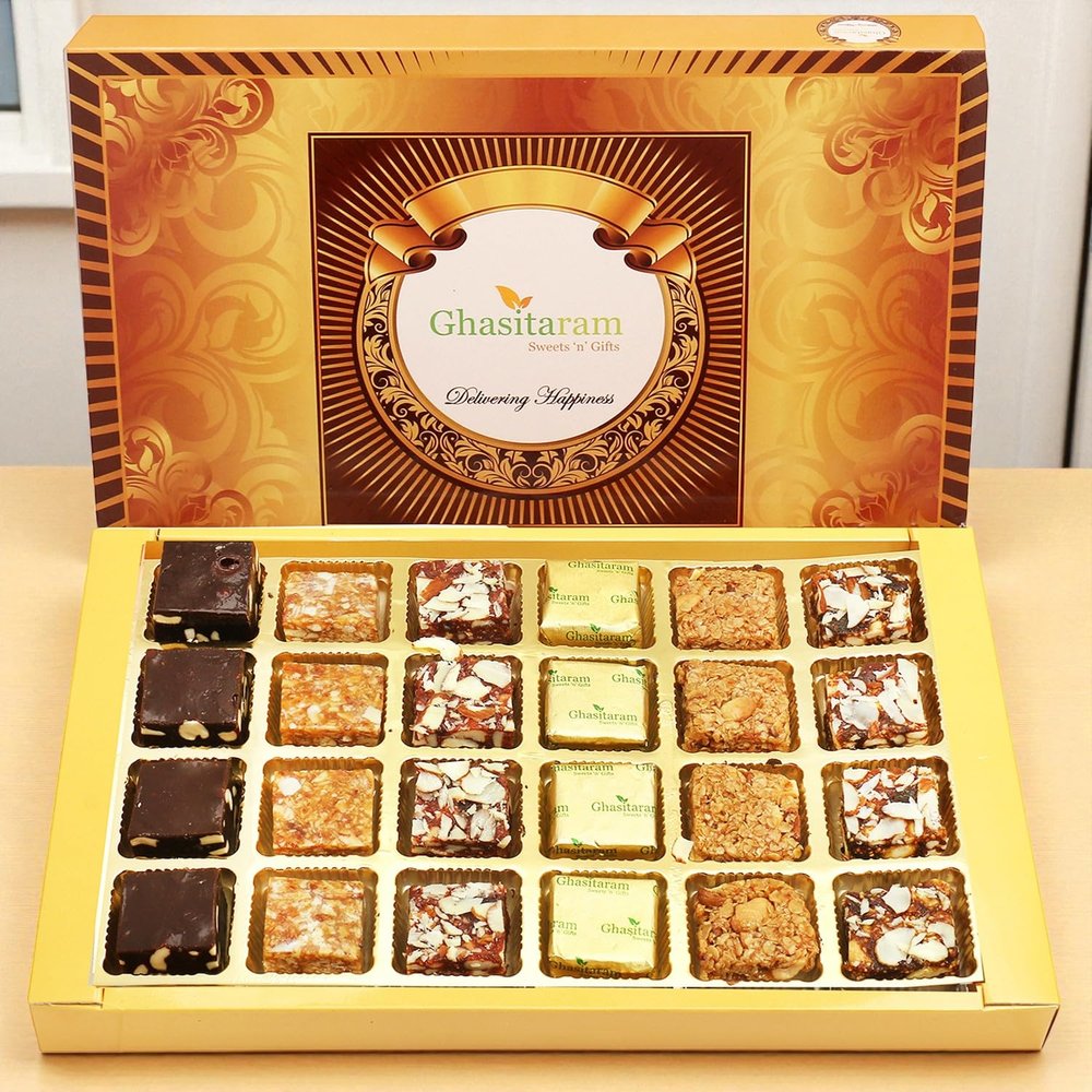 Ghasitaram Gifts Jaiccha 24 pcs Assorted Bites|Sweets|Sweets Gift Pack|Diwali Sweets|Indian Mithai|Diwali Sweets Gift Box|Sweets Gift Box|