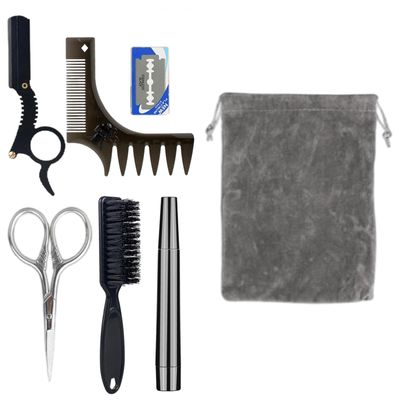 T.O.G. Beard Comb Set Grooming Scissors Styling Combs Wide Tooth Comb for Men Black