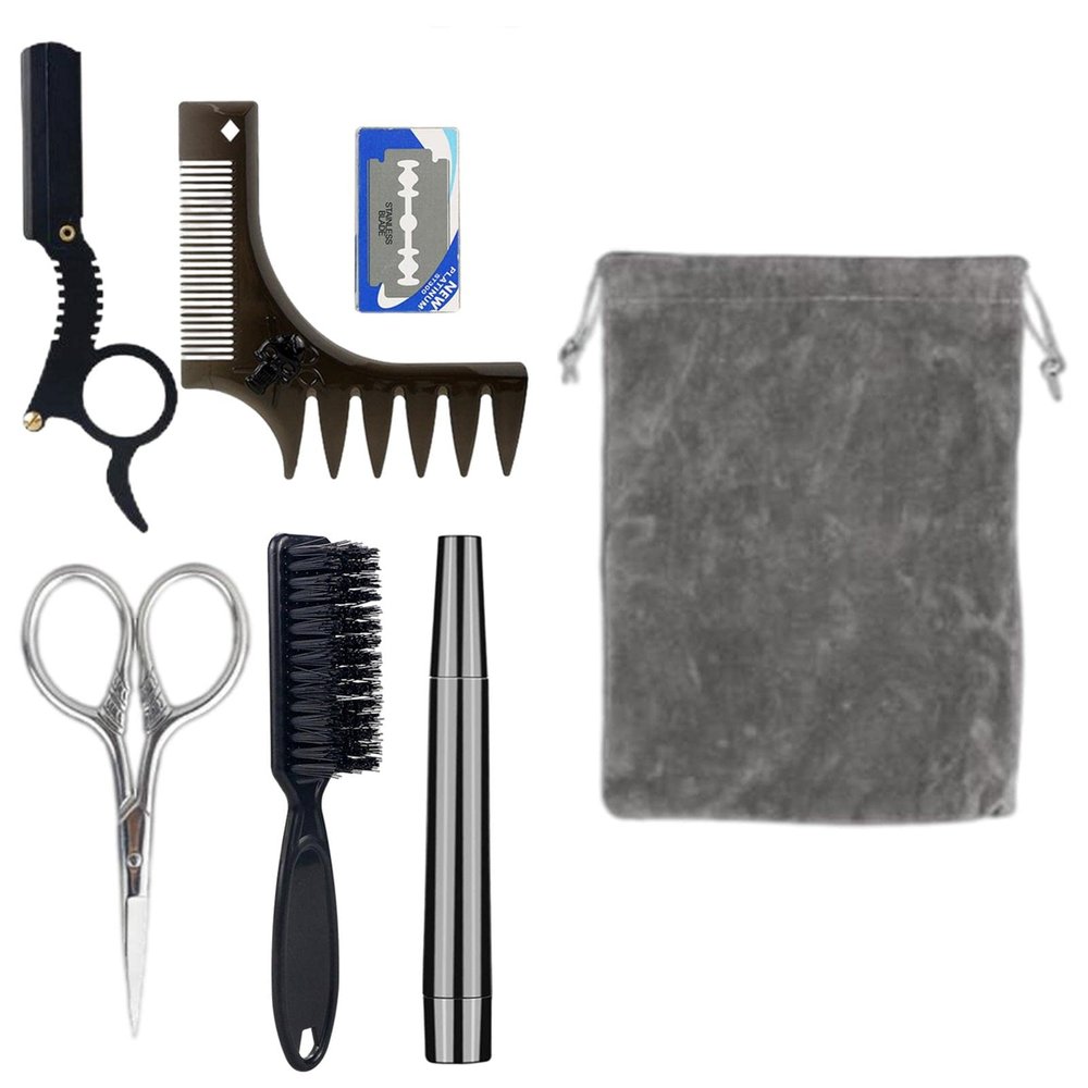 T.O.G. Beard Comb Set Grooming Scissors Styling Combs Wide Tooth Comb for Men Black
