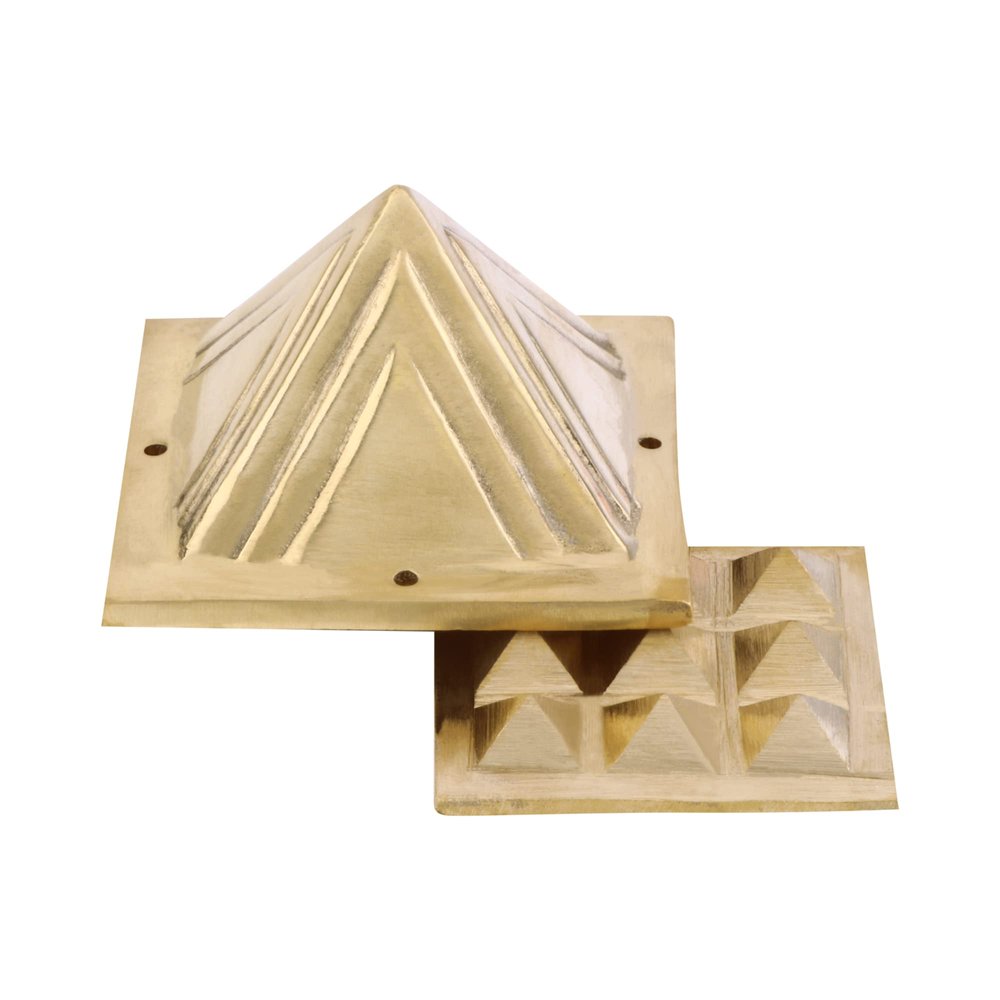 Vastu Vardan Brass Pyramid | 2 Layer Pyramid | Vastu Remedy & Positive Energy Yantra for Healing (Pack of 1)
