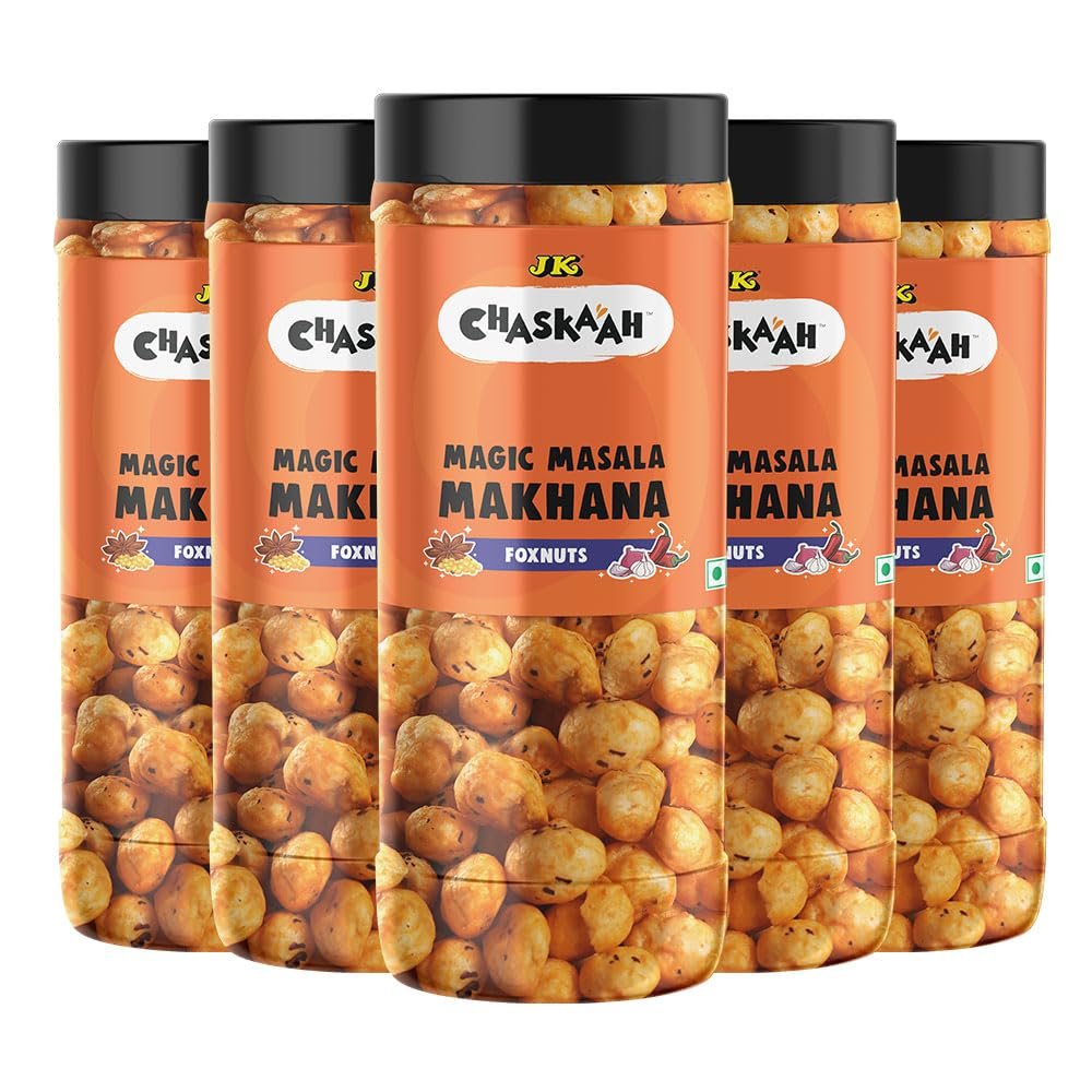 Chaskaah Magic Masala Makhana, 350g (Pack of 5) (Foxnuts, Phool Makhana) | Vegan | Dry Roasted | Gluten Free | Low Cholesterol | Rich in Calcium