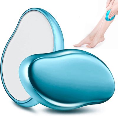 Kevingraphy Crystal Hair Eraser, Painless Exfoliation Bleame Hair Removal Tool for Men Women, Soft Smooth Silky Skin, Magic Hair Removal (Blue)