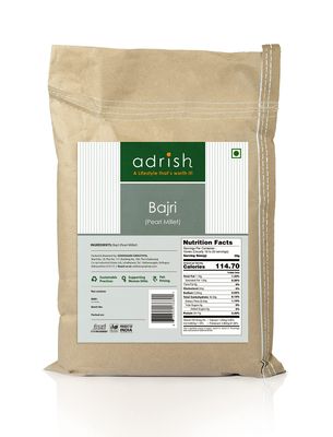 Adrish Zerowaste Organic Bajra (3kg) - Unpolished Pearl Millet | Desi Bajri | Gluten Free | High Plant Protein & Fiber Rich Desi Bajra Grain