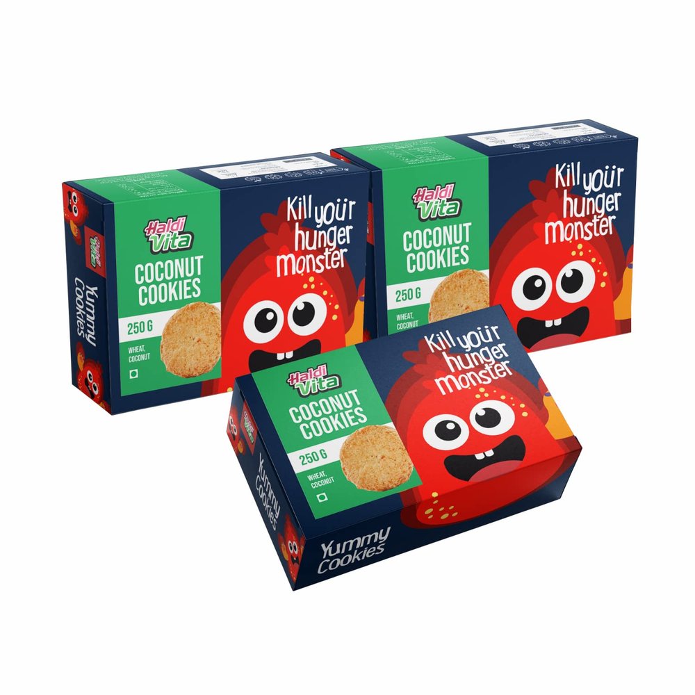 HaldiVita Coconut cookies | Pack of 3 x 250g each