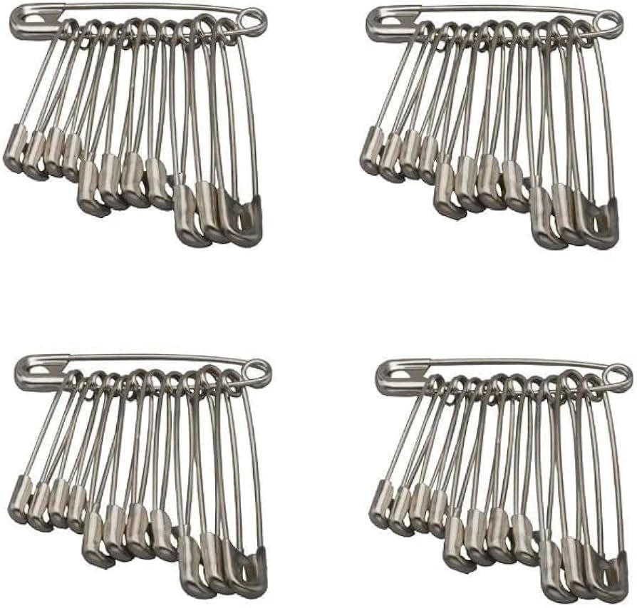 SBWC Separate Way Stainless Steel Safety pin for Women, Girls Metallic Safety Pin for Saree & Salvar (90)