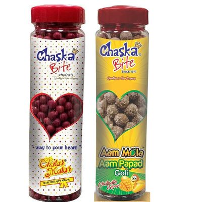 Chaska Bite Candies Khatti Meethi Chatpati Digestive Goli 250g Aam Papd Goli Sour and Tagy Sweet Khatti Meethi Candies 220 gm Product Best for Kids,Family,Friends