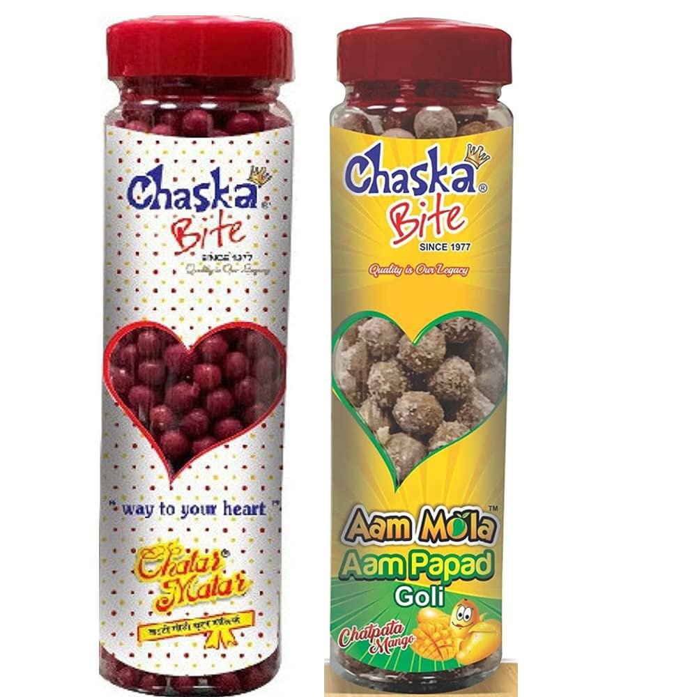 Chaska Bite Candies Khatti Meethi Chatpati Digestive Goli 250g Aam Papd Goli Sour and Tagy Sweet Khatti Meethi Candies 220 gm Product Best for Kids,Family,Friends
