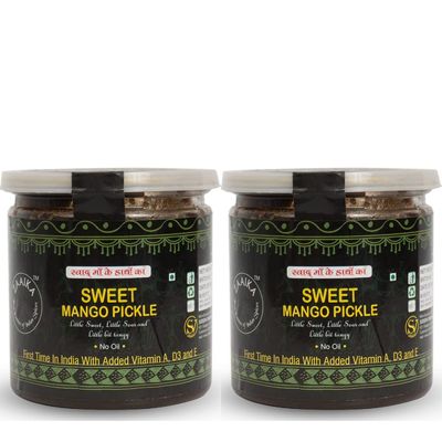 Buy One Get One ZAAIKA Sweet Mango Pickle No Oil Indian Traditional Home Made Achaar | No Preservatives - 450 Gm