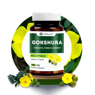 VitaWin Gokshura For Energy, Strength, Power & Muscle Growth, Natural Herbal, Nutrition Supplement - 60 Capsules