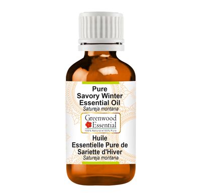 Greenwood Essential Savory Winter Essential Oil (Satureja Montana) Pure | Non-Sticky | Non-greasy | Lightweight | Men & Women | All Skin Types | Steam Distilled 15ml