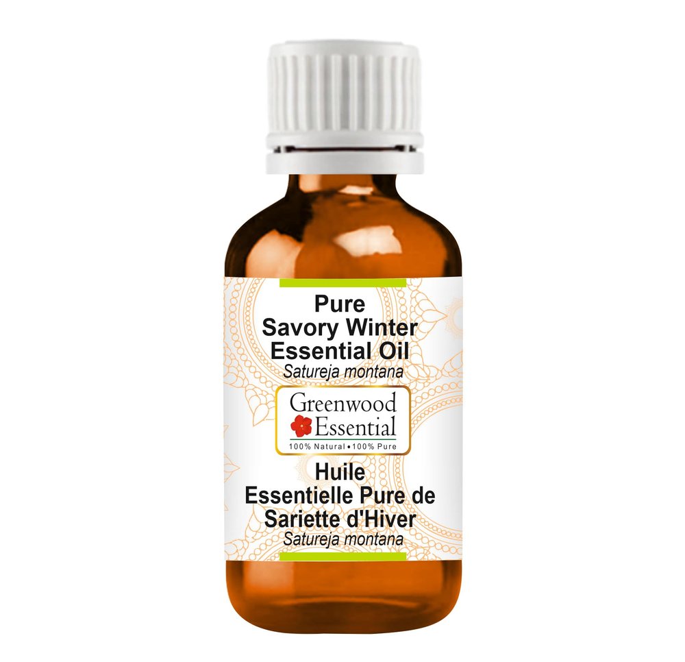 Greenwood Essential Savory Winter Essential Oil (Satureja Montana) Pure | Non-Sticky | Non-greasy | Lightweight | Men & Women | All Skin Types | Steam Distilled 15ml
