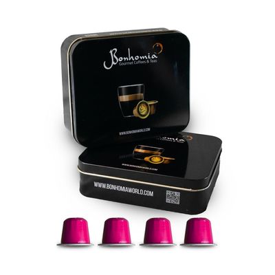 Bonhomia Decaf Espresso Pods - Intensity 5 | Medium Dark/Full City Roast | Aluminum Coffee Capsules | Compatible with Most Brewers (Original Line Machines) | Premium AAA+ Grade Beans