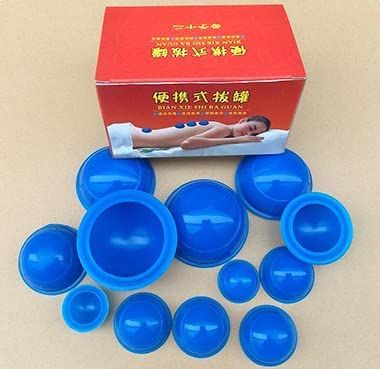 ACS 12pcs set Moisture Anti Cellulite Vacuum Cupping Cup Silicone Family Facial Body Massage Manual Therapy Massager