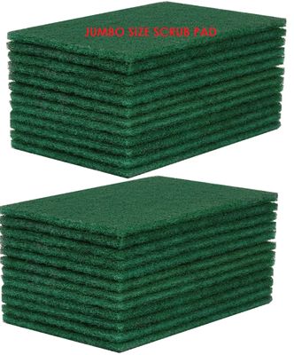 Magic Providers Multipurpose Heavy Duty Jumbo Nylon Scrub Brite Pad Pack of 12 | Durable Stain Removal Scratch Proof Kitchen Utensil Scrubber for Pantry | Dish | Bathroom | Toilet | Floor Cleaning