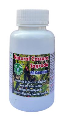 Natural Cascara Sagrada Capsules (Get One Bottle 50ml Natural Cascara Sagrada Drops Free)