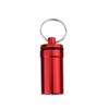 Airtight Pill Box Case Holder Container Alloy Capsule Bottle Keychain Red view 3