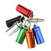 Airtight Pill Box Case Holder Container Alloy Capsule Bottle Keychain Blue view 2