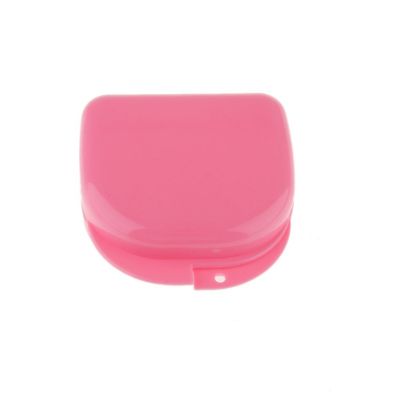 Air Hole Box Denture Retainer Mouthguard Storage Case Container Pink