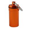 Airtight Pill Box Case Holder Container Alloy Capsule Bottle Keychain Orange view 2